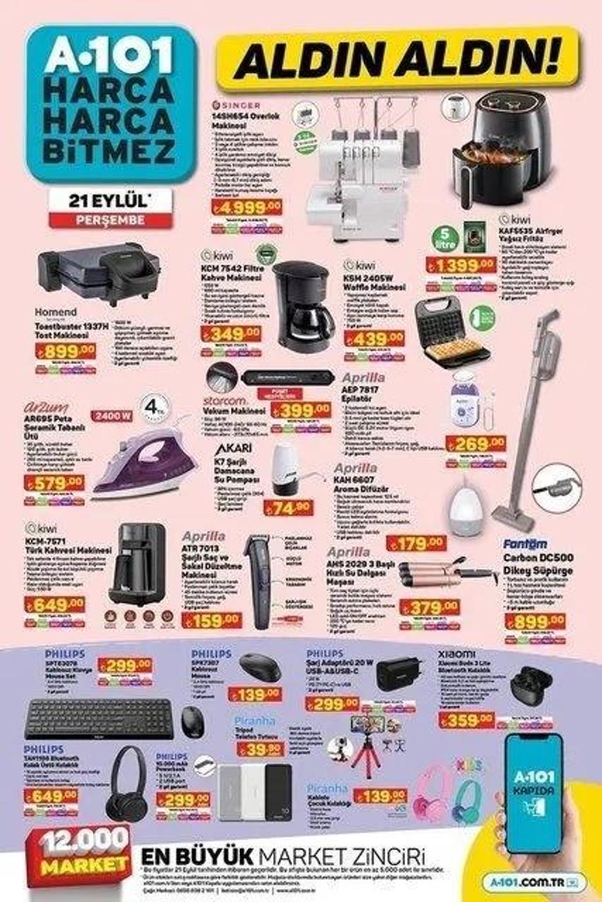 A101 21 Eylül aktüel katalog 2023 yayınlandı! Battaniye, perdelik de var, ayçiçek yağında dev indirim de!