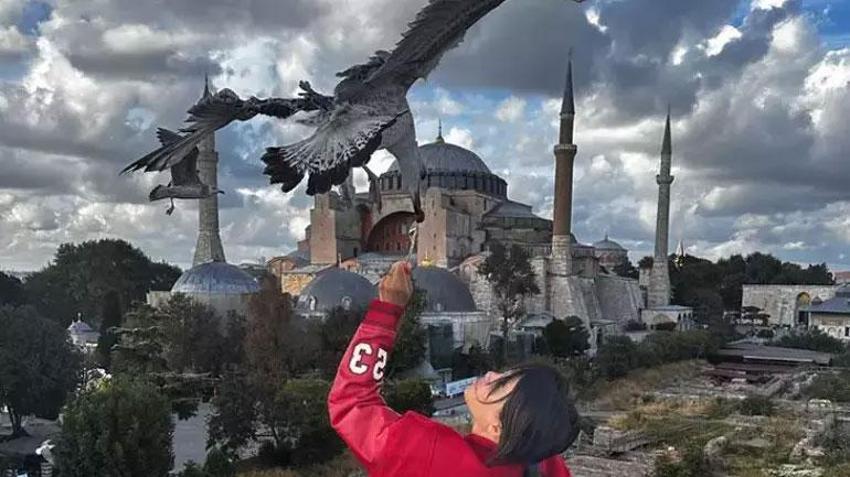 Icardi'nin eşi Wanda Nara İstanbul'u gezdi! Ayasofya önünde poz... 