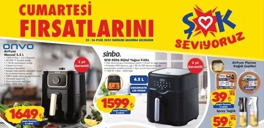 ŞOK 23-26 Eylül aktüel katalog 2023 yayınlandı! Airfryer 1600 TL'ye düştü, ŞOK güncel katalogda çılgın sürpriz var