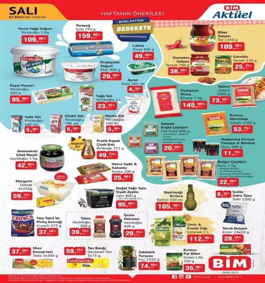 BİM 3-6 Ekim aktüel katalog 2023 yayınlandı! BİM'de bu hafta ayçiçek yağınde dev indirim var!