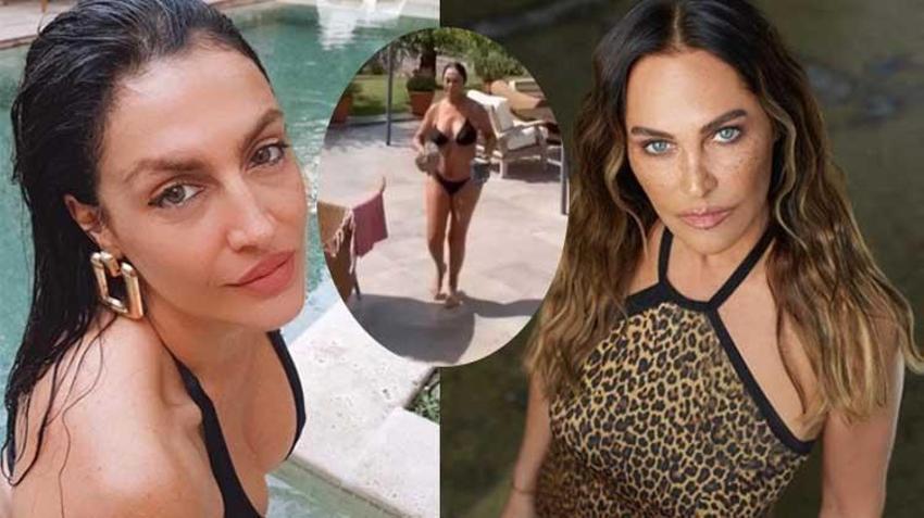 Hülya Avşar'ın bikinisiyle dans videosuna Tuğba Ekinci'den olay yorum!