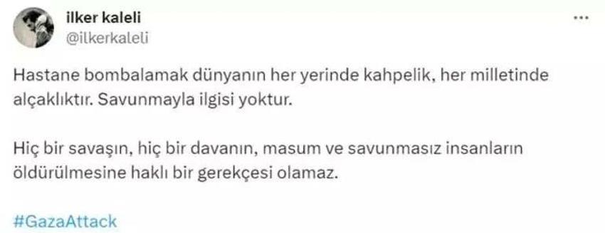 Ünlü isimlerden İsrail'in Gazze’deki hastane saldırısına tepki! ‘Alçaklıktır’