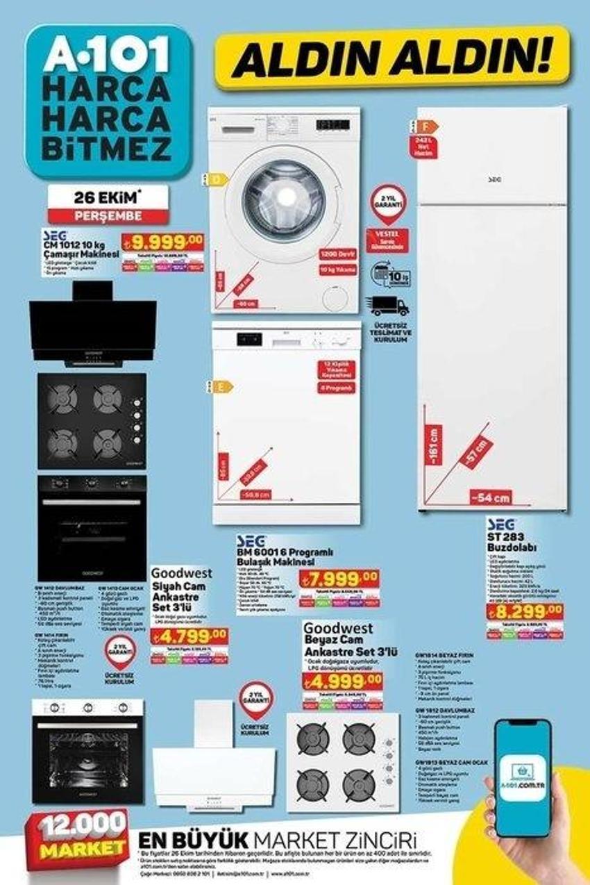 A101 26 Ekim aktüel katalog 2023 yayınlandı! Toz şekerin kilosu 39 TL, tereyağı 120 TL'ye indi! Süprizlerle dolu...