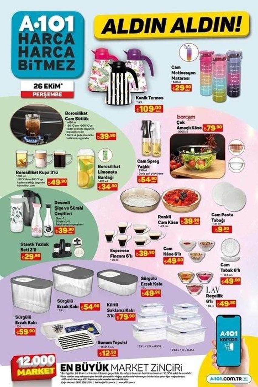 A101 26 Ekim aktüel katalog 2023 yayınlandı! Toz şekerin kilosu 39 TL, tereyağı 120 TL'ye indi! Süprizlerle dolu...