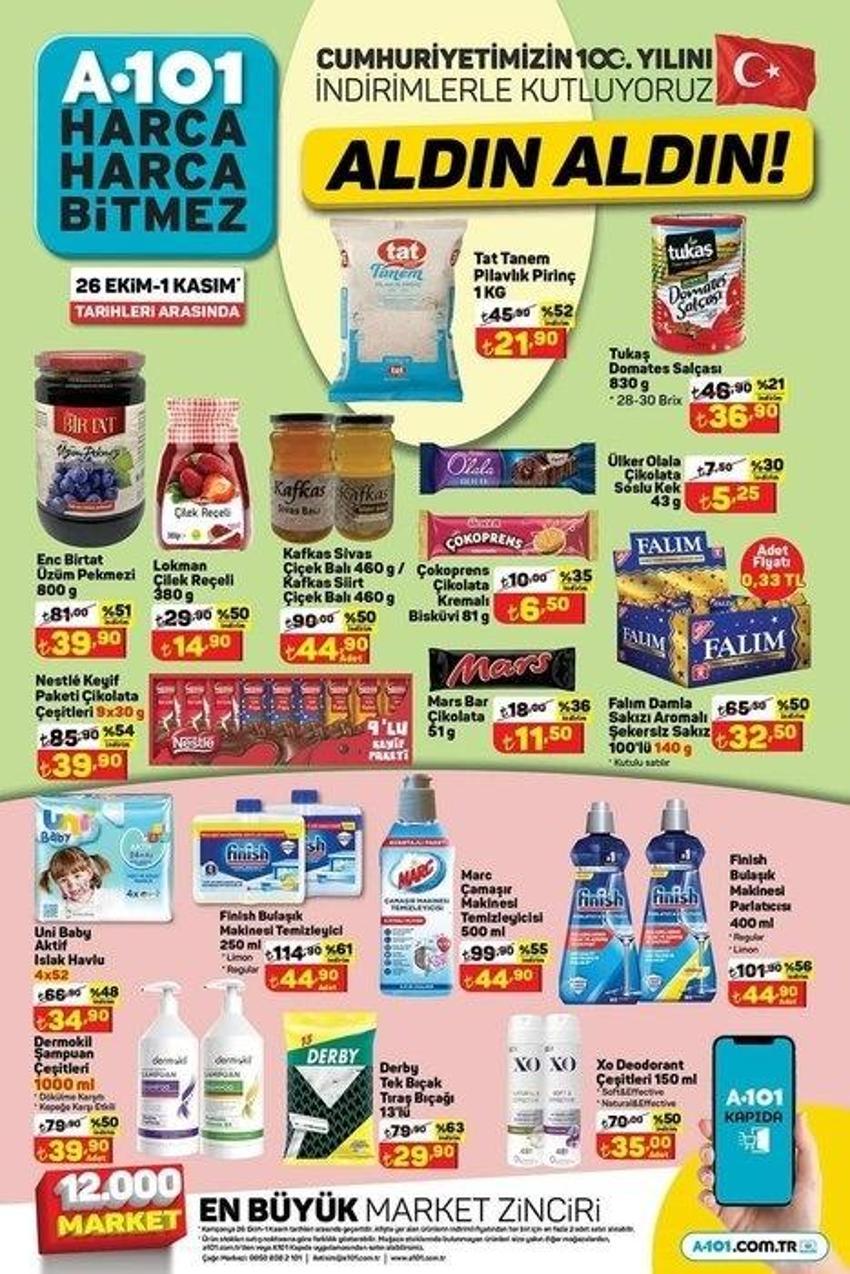 A101 26 Ekim aktüel katalog 2023 yayınlandı! Toz şekerin kilosu 39 TL, tereyağı 120 TL'ye indi! Süprizlerle dolu...