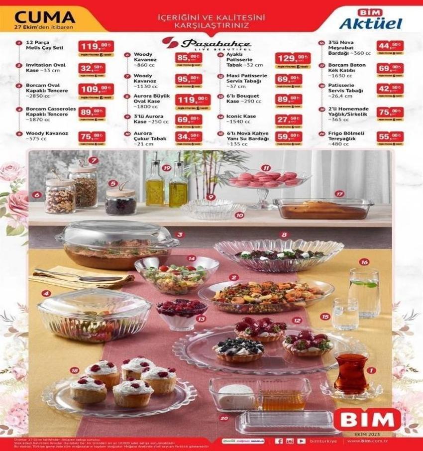 Ne ararsan yüzde 50 indirim var! BİM 27-31 Ekim aktüel katalog 2023 yayınlandı! Borcam, nevresim takımı, çay seti..