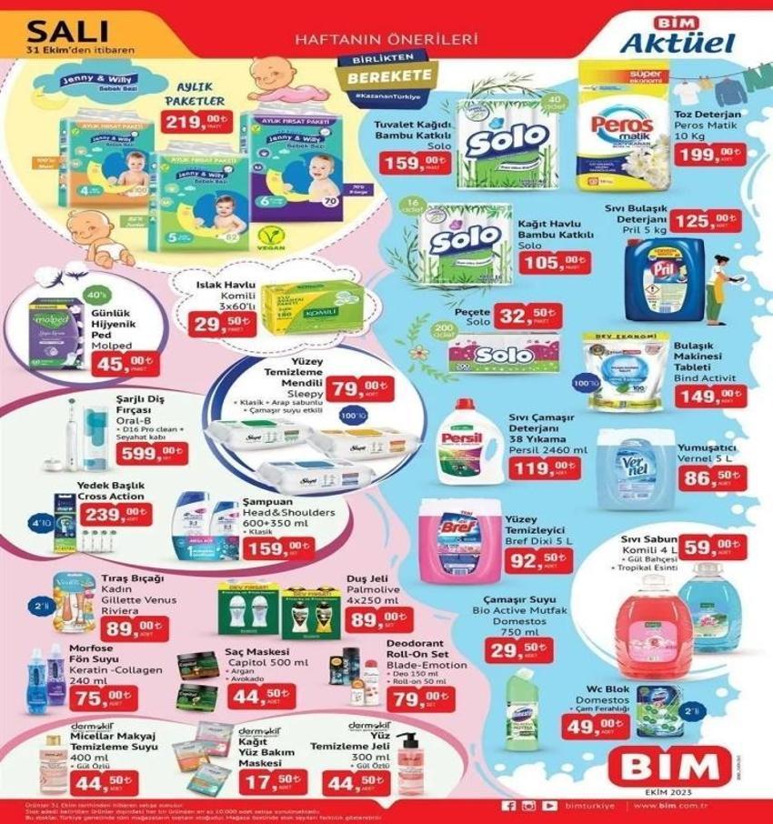 Ne ararsan yüzde 50 indirim var! BİM 27-31 Ekim aktüel katalog 2023 yayınlandı! Borcam, nevresim takımı, çay seti..