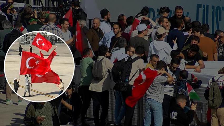 İstanbul'da büyük Filistin mitingi: Gazze'de terörle mücadele yok, soykırım var