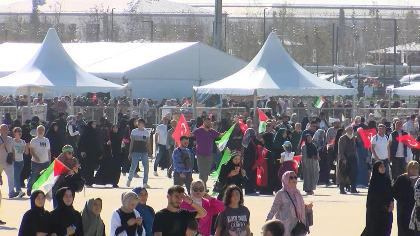 İstanbul'da büyük Filistin mitingi: Gazze'de terörle mücadele yok, soykırım var