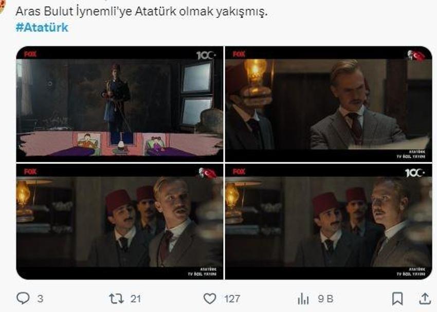 Aras Bulut İynemli'ye Atatürk olmak yakıştı mı? Sosyal medya Atatürk filmine kilitlendi!