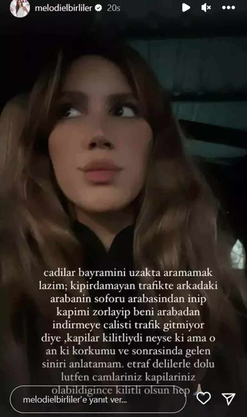 Arda Türkmen'in eşi Melodi Elbirliler trafikte saldırı! Arabasından indirmeye kalktı 