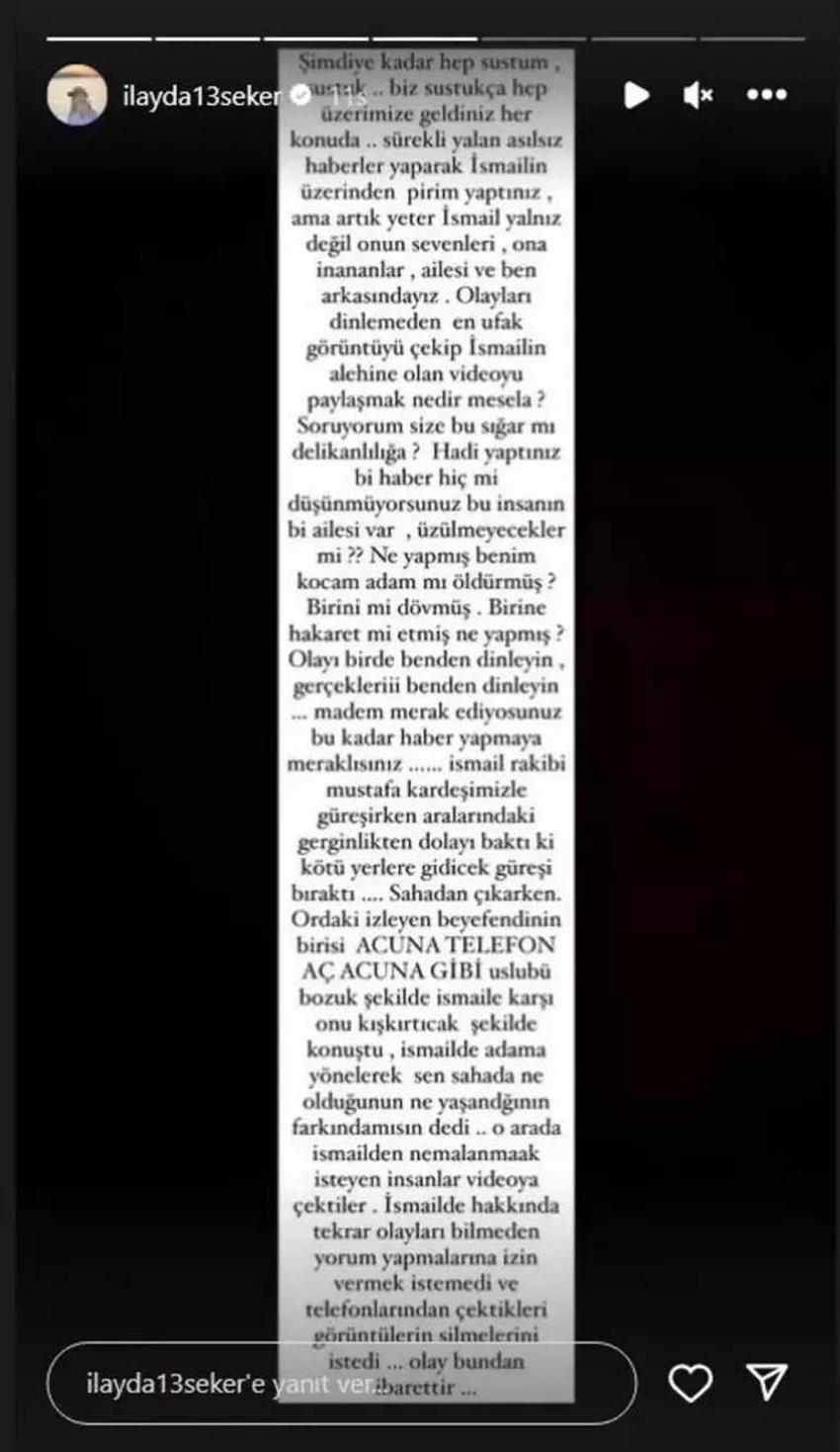 İlayda Şeker'den İsmail Balaban açıklaması: 'Acun'a telefon aç' sözleri kışkırttı