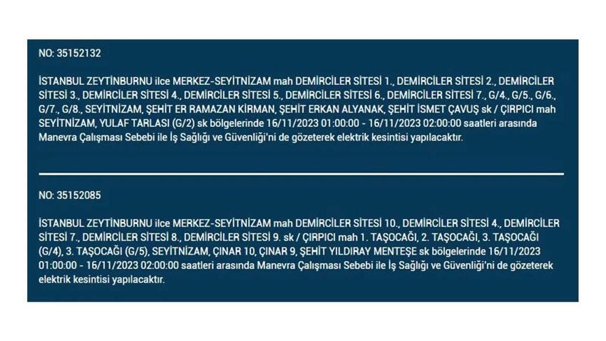 (16 Kasım elektrik kesintisi) İstanbul BEDAŞ elektrik kesintisi listesi sorgulama: Kağıthane, Fatih, Küçükçekmece, Başakşehir’de elektrikler ne zaman gelecek?