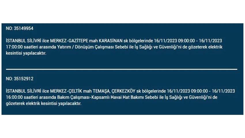(16 Kasım elektrik kesintisi) İstanbul BEDAŞ elektrik kesintisi listesi sorgulama: Kağıthane, Fatih, Küçükçekmece, Başakşehir’de elektrikler ne zaman gelecek?