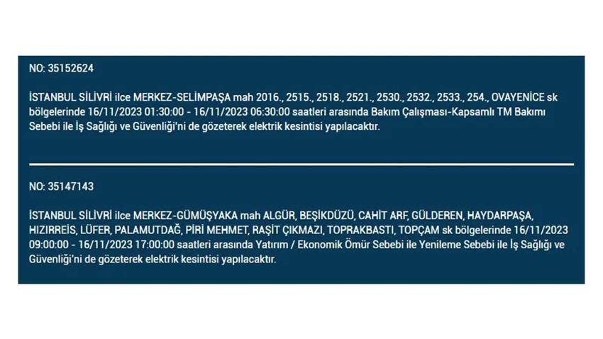 (16 Kasım elektrik kesintisi) İstanbul BEDAŞ elektrik kesintisi listesi sorgulama: Kağıthane, Fatih, Küçükçekmece, Başakşehir’de elektrikler ne zaman gelecek?