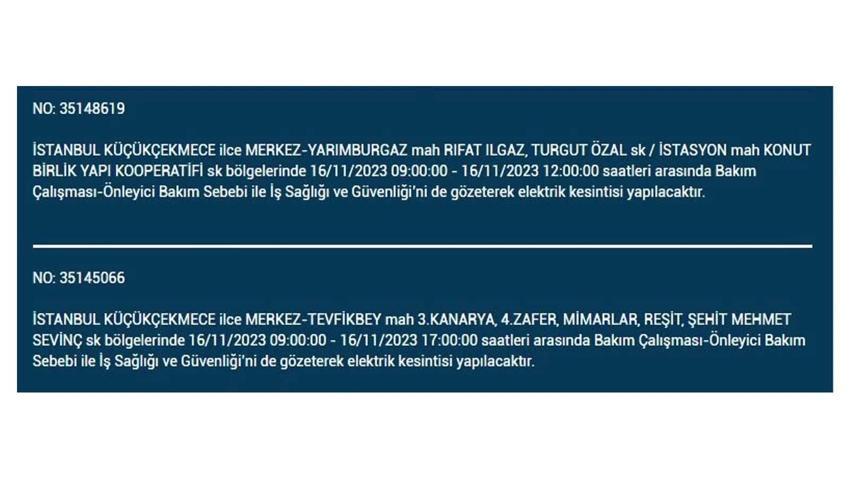 (16 Kasım elektrik kesintisi) İstanbul BEDAŞ elektrik kesintisi listesi sorgulama: Kağıthane, Fatih, Küçükçekmece, Başakşehir’de elektrikler ne zaman gelecek?