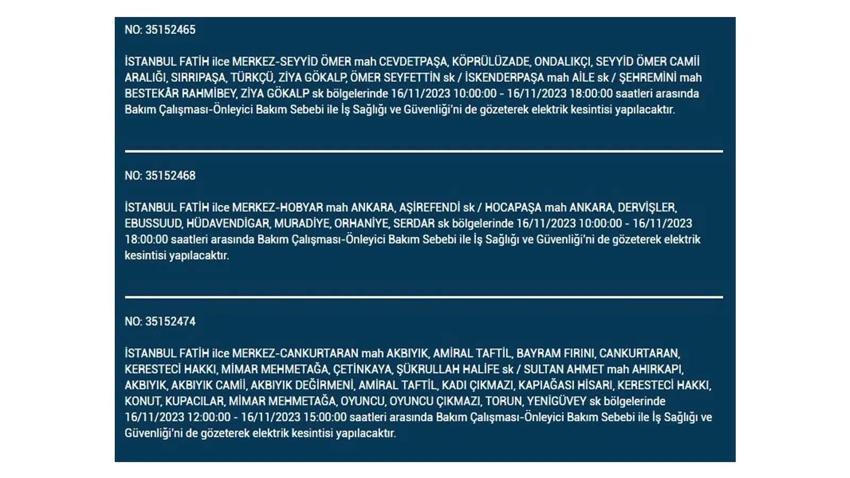 (16 Kasım elektrik kesintisi) İstanbul BEDAŞ elektrik kesintisi listesi sorgulama: Kağıthane, Fatih, Küçükçekmece, Başakşehir’de elektrikler ne zaman gelecek?