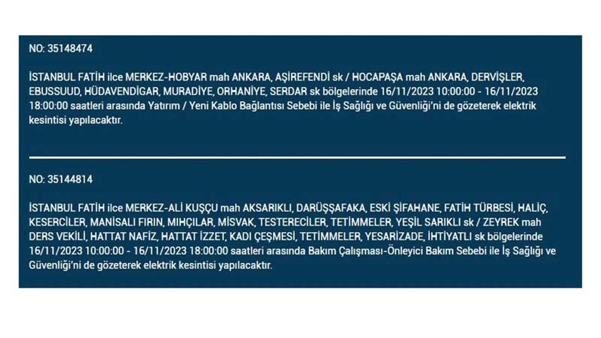 (16 Kasım elektrik kesintisi) İstanbul BEDAŞ elektrik kesintisi listesi sorgulama: Kağıthane, Fatih, Küçükçekmece, Başakşehir’de elektrikler ne zaman gelecek?