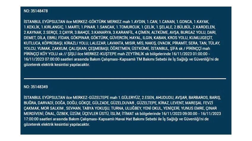 (16 Kasım elektrik kesintisi) İstanbul BEDAŞ elektrik kesintisi listesi sorgulama: Kağıthane, Fatih, Küçükçekmece, Başakşehir’de elektrikler ne zaman gelecek?