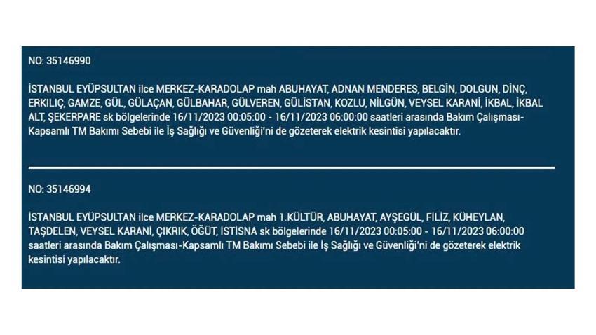 (16 Kasım elektrik kesintisi) İstanbul BEDAŞ elektrik kesintisi listesi sorgulama: Kağıthane, Fatih, Küçükçekmece, Başakşehir’de elektrikler ne zaman gelecek?