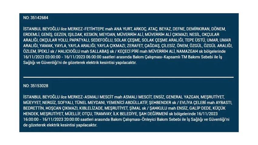 (16 Kasım elektrik kesintisi) İstanbul BEDAŞ elektrik kesintisi listesi sorgulama: Kağıthane, Fatih, Küçükçekmece, Başakşehir’de elektrikler ne zaman gelecek?
