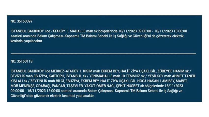(16 Kasım elektrik kesintisi) İstanbul BEDAŞ elektrik kesintisi listesi sorgulama: Kağıthane, Fatih, Küçükçekmece, Başakşehir’de elektrikler ne zaman gelecek?