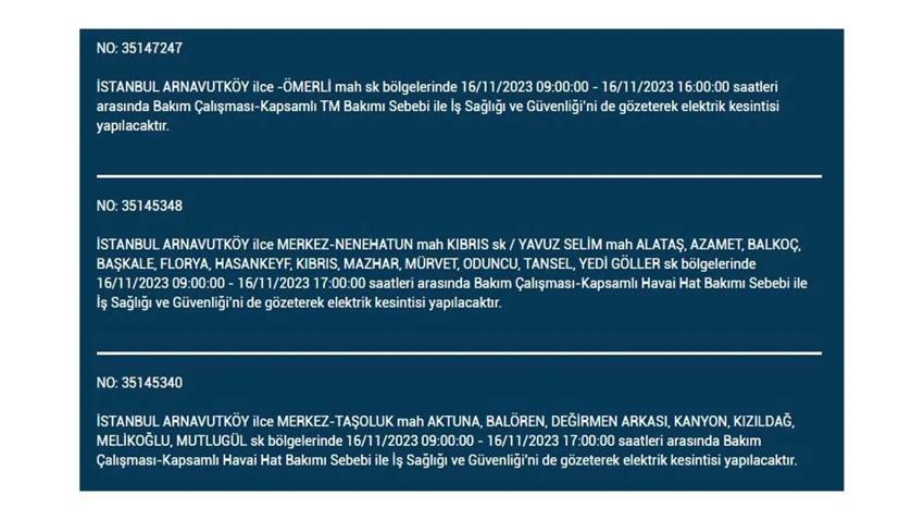 (16 Kasım elektrik kesintisi) İstanbul BEDAŞ elektrik kesintisi listesi sorgulama: Kağıthane, Fatih, Küçükçekmece, Başakşehir’de elektrikler ne zaman gelecek?