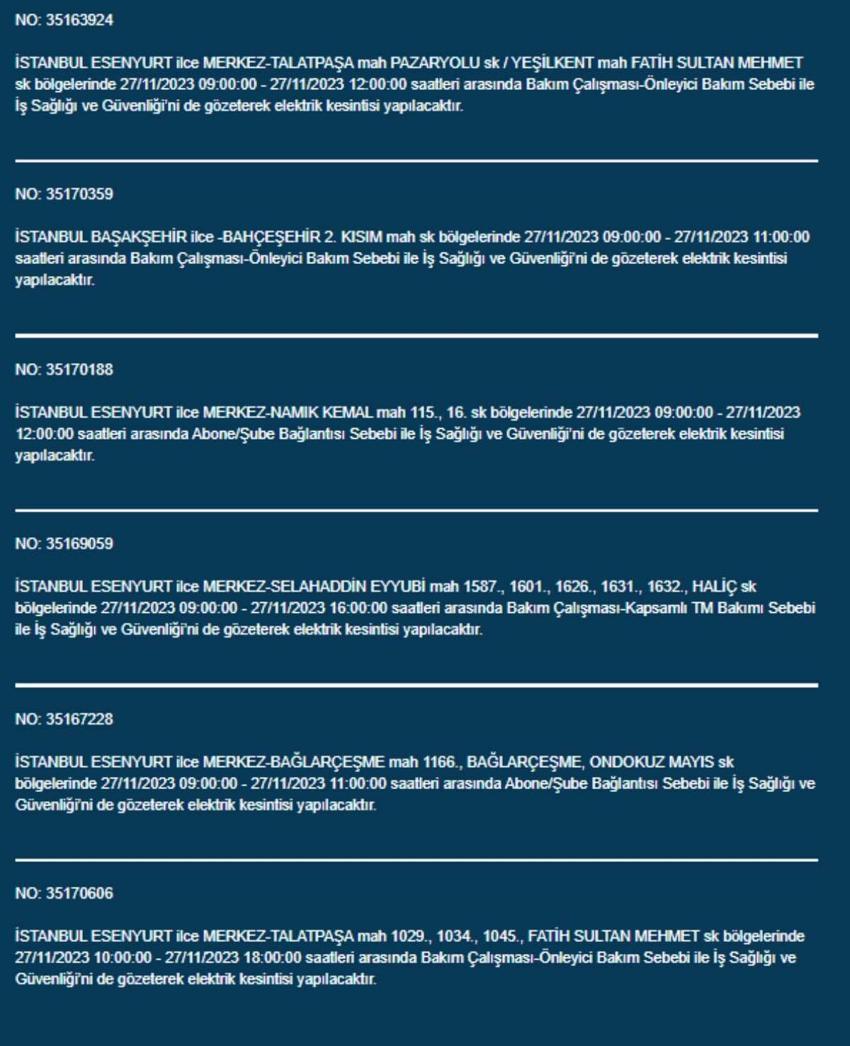 Elektrikler ne zaman gelecek, İstanbul'da elektrik kesintisi ne kadar sürecek? 34 ilçede elektrik kesintisi