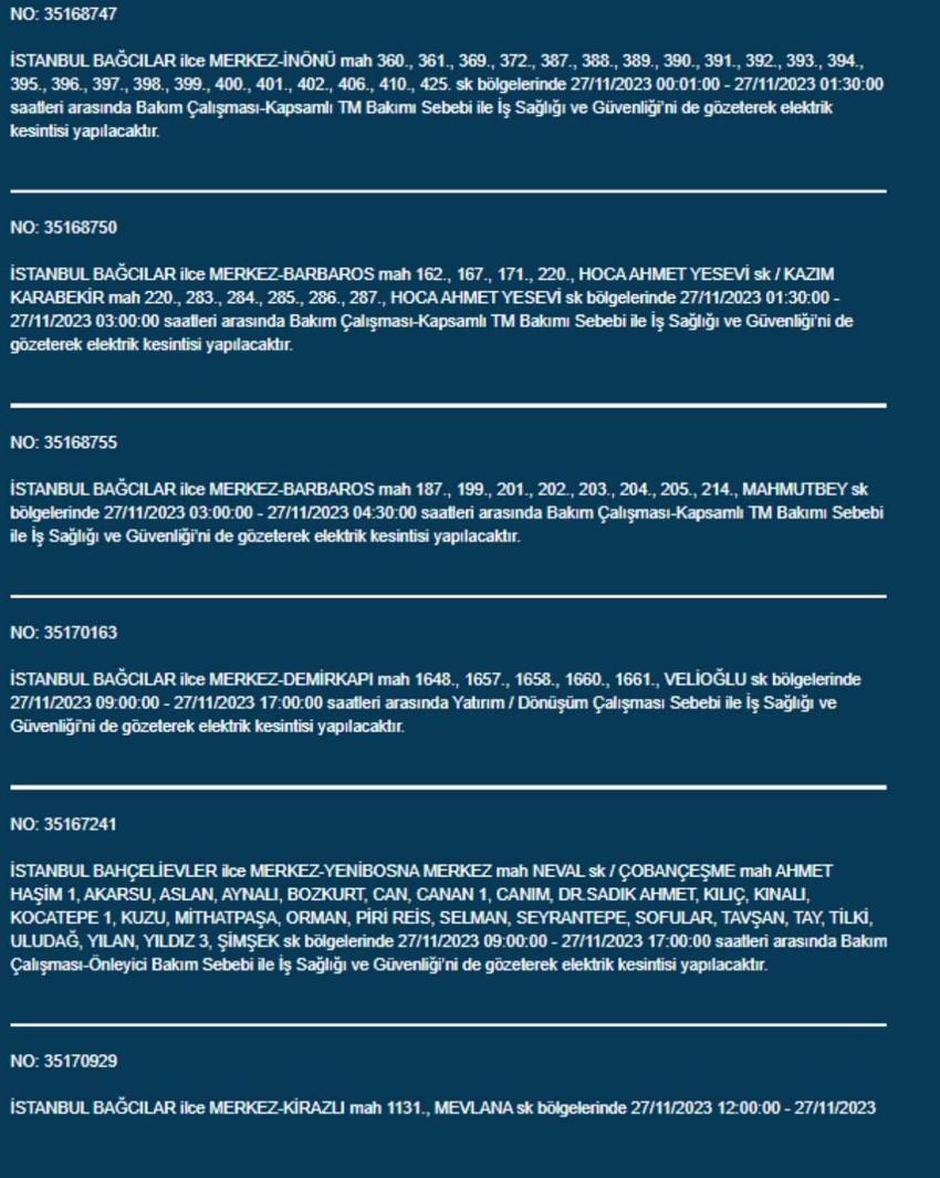 Elektrikler ne zaman gelecek, İstanbul'da elektrik kesintisi ne kadar sürecek? 34 ilçede elektrik kesintisi