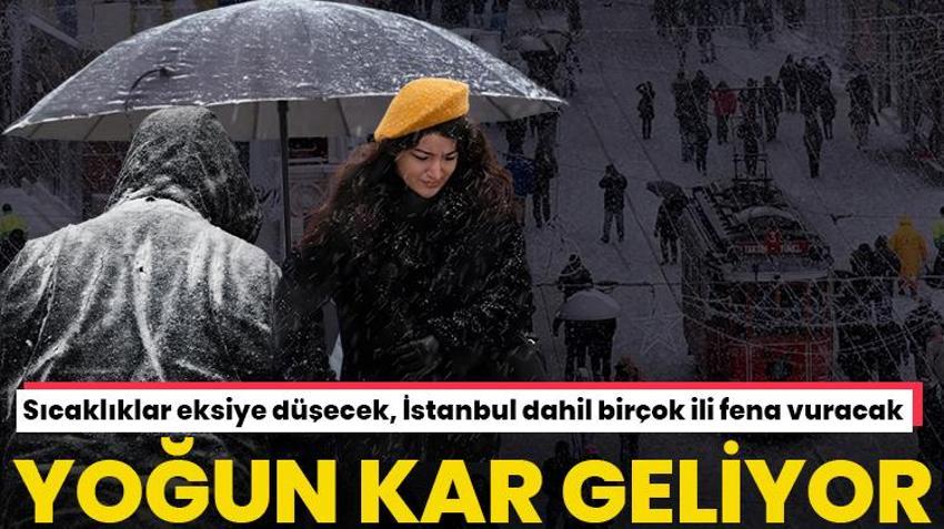 Lapa lapa kar yağışı başlıyor! Sıcaklıklar eksiye düşecek, Yılbaşında yoğun kar yağışı, İstanbul dahil birçok ilde alarm