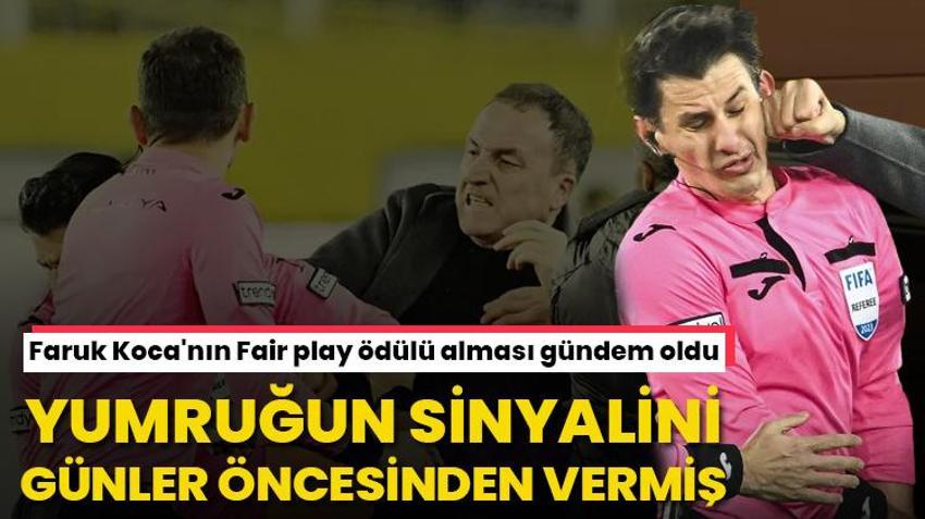 Faruk Koca'nın Fair play ödülü alması gündem oldu! Halil Umut Meler'e yumruğun sinyalini böyle vermiş