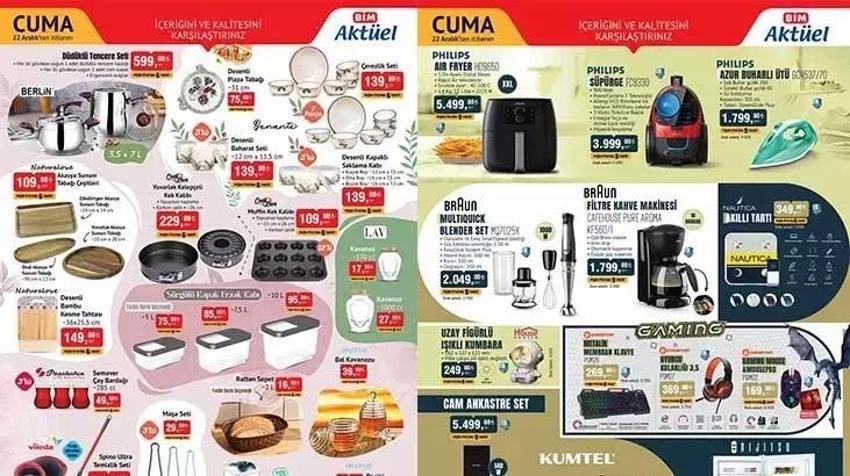 BİM 19-22 Aralık aktüel katalog 2023 yayınlandı! Kahve makinesi, düdüklü tencere fiyatları düştükçe düştü!