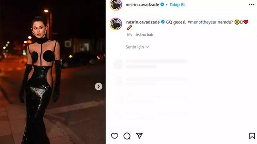 Nesrin Cavadzade'nin transparan kıyafeti olay oldu! Galaya damga vurdu