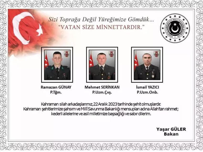 Şehitlerimizin mekanı cennet olsun | Şehitlerin isimleri ve memleketleri ile kimlikleri belli oldu! 6 şehit nereli? Şehit olan askerlerin isimleri ve memleketleri