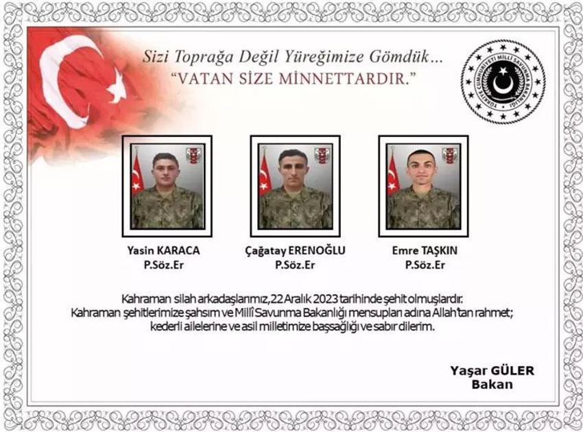 Şehitlerimizin mekanı cennet olsun | Şehitlerin isimleri ve memleketleri ile kimlikleri belli oldu! 6 şehit nereli? Şehit olan askerlerin isimleri ve memleketleri
