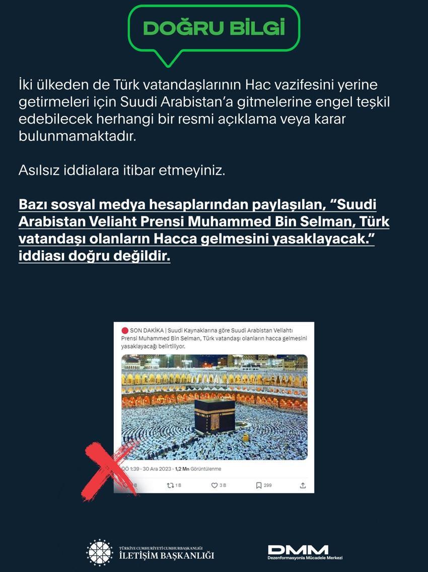 Hac iptal mi, hacca gitmek yasaklandı mı? Suudi Arabistan’da Türklere hac yasaklandı mı?