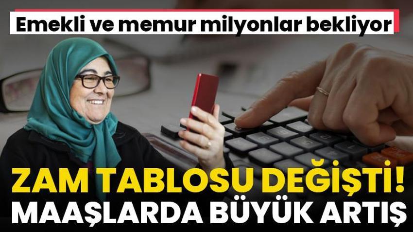 Zam tablosu değişti! Emekli aylıklarında ve memur maaşlarında büyük artış, SSK ve Bağ-Kur emeklileri de dahil...