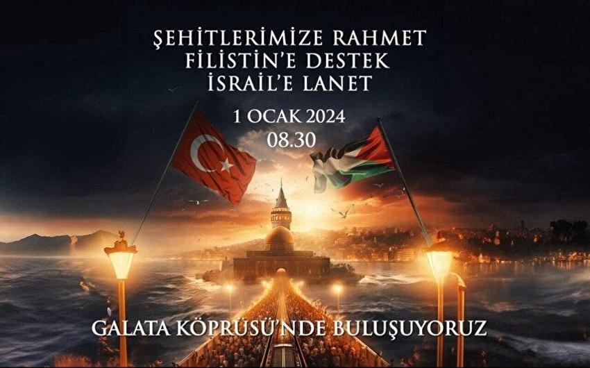 1 Ocak Galata Köprüsü mitingi ne zaman başlıyor? 1 Ocak Gazze yürüyüşü nerede başlayacak, bitecek? Gazze mitingi nedeniyle kapanacak yollar...