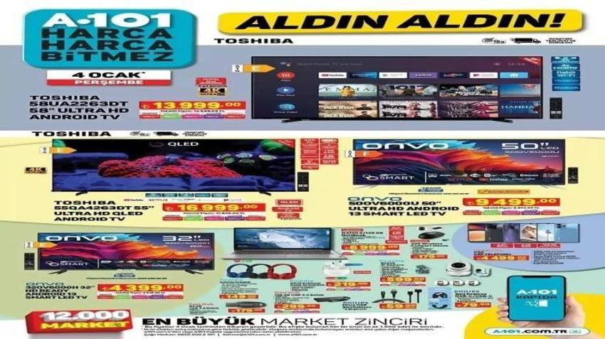 A101 4 Ocak aktüel katalog yayınlandı! Yılın ilk katalogunda fırsat dolu kampanyalar yer aldı: Kanepe, masa takımı, televizyon...