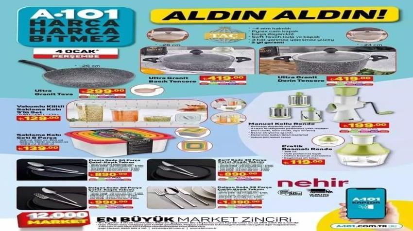 A101 4 Ocak aktüel katalog yayınlandı! Yılın ilk katalogunda fırsat dolu kampanyalar yer aldı: Kanepe, masa takımı, televizyon...