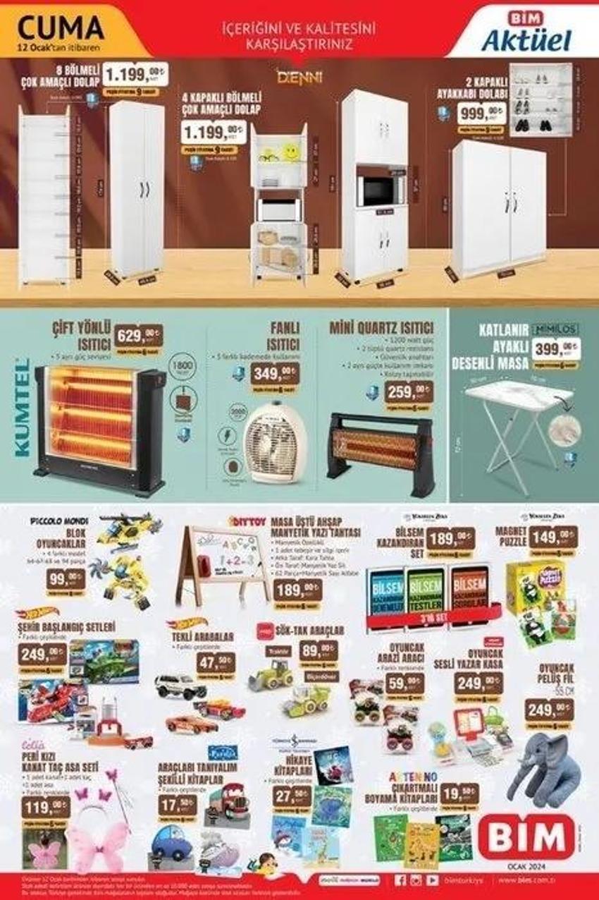 BİM aktüel 9-12 Ocak katalog 2024: Bu hafta indirimli ürünlerde 🛒 Saç kurutma makinesi 249 TL, set üstü ocak fiyatında sürpriz var!