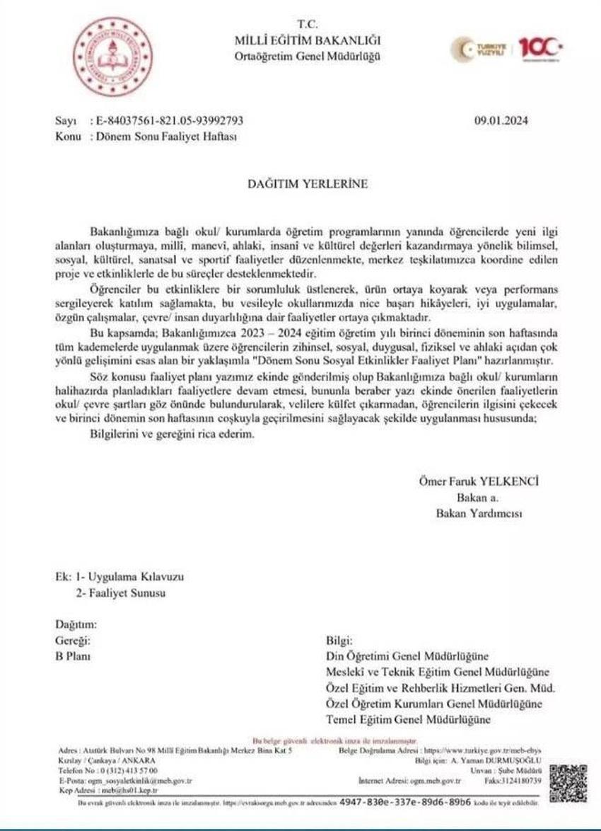 Okullarda son hafta ders yapılmayacak mı? Son hafta yoklama alınır mı 2024, son hafta dersler iptal mi?