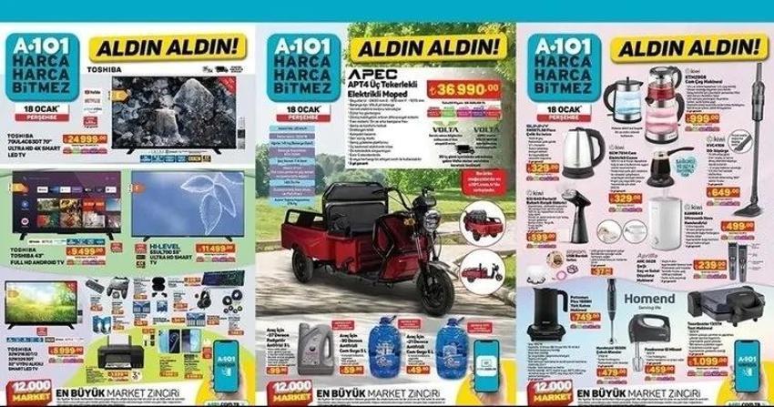 A101'e elektrikli moped geliyor! İşte 18 Ocak Perşembe A101 aktüel kataloğu