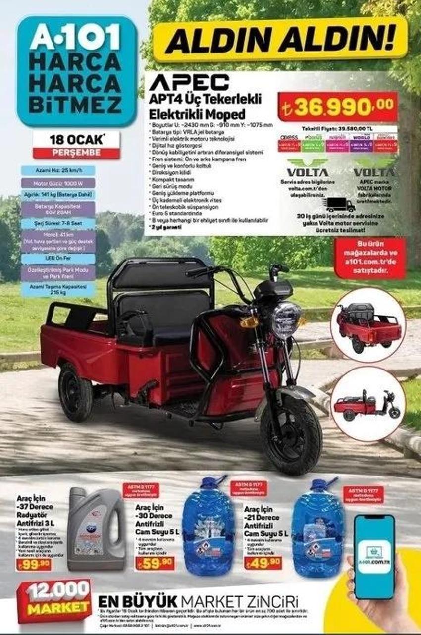 A101'e elektrikli moped geliyor! İşte 18 Ocak Perşembe A101 aktüel kataloğu