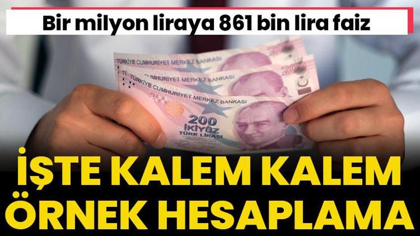 Mevduat hesabına bir milyon lira yatıran 861 bin lira faiz alıyor! İşte 10 bin liradan başlayan faiz hesabı