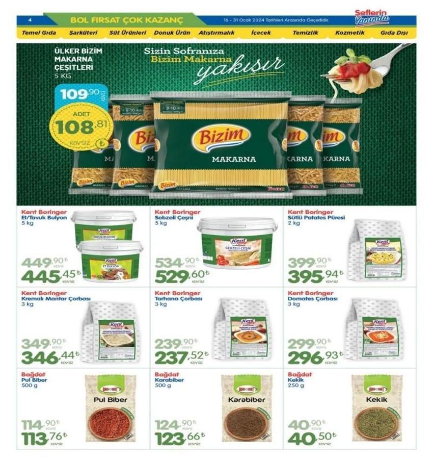 Bizim Market ürünlerinde fırsat dolu kampanyalar: 16-31 Ocak 2024 Bizim Market aktüel katalog yayınlandı!