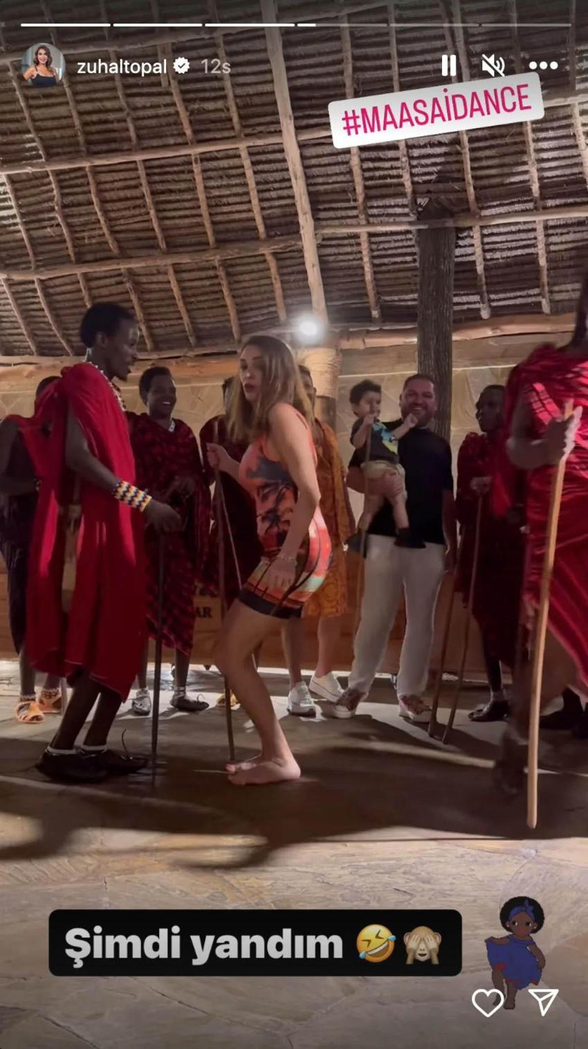 Zuhal Topal'ın Afrika tatili! Maasai dansı etmeye çalıştı