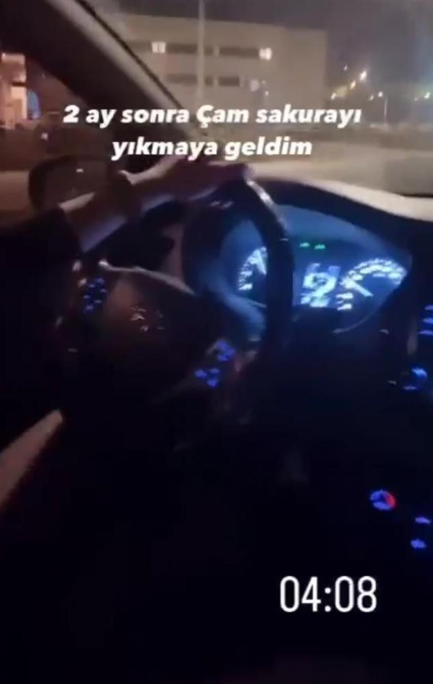 Ünlü spiker 'drift' yaptı! 'Çam Sakura'yı yıkmaya geldim” notuyla paylaştı