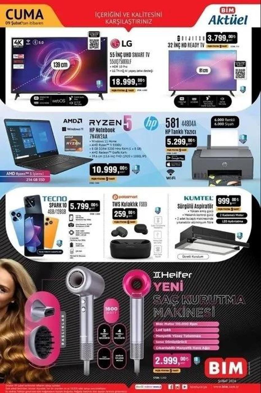 BİM 6-9 Şubat aktüel katalog 2024 yayınlandı! Uygun fiyatlı saç kurutma makinesi geliyor!