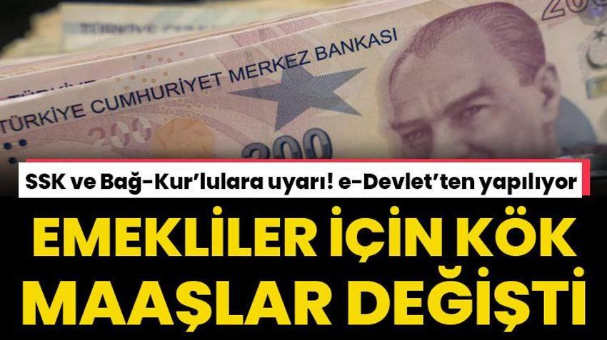 Emekliler için kök maaşlar değişti! e-Devlet üzerinden yapılıyor, 10 bin lira...